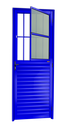 Ver imagem 1 de Porta de Sala Alumínio 80 Esq. L25 V.Boreal Azul Brimak