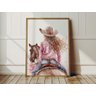 Quadro Decorativo Cowgirl Boiadeira Cavalo Rodeio Chapéu Quarto Menina Decoração - 3