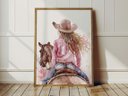 Ver imagem 3 de Quadro Decorativo Cowgirl Boiadeira Cavalo Rodeio Chapéu Quarto Menina Decoração
