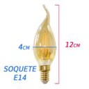 Ver imagem 2 de Kit com 6 Lâmpadas Filamento Led Vela Chama Ambar 2200k 110v St428
