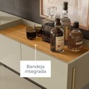 Ver imagem 6 de Aparador para Sala de Estar com Bandeja Integrada e 3 Portas Basculantes Pés em Dourado 123,5cm Porto Bege