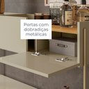 Ver imagem 7 de Aparador para Sala de Estar com Bandeja Integrada e 3 Portas Basculantes Pés em Dourado 123,5cm Porto Bege