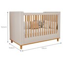 Ver mais imagens de Dormitório Infantil Alfajor Guarda Roupa, Cômoda 1 Porta e Berço Off White/nature - Permóbili