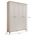 Ver imagem 4 de Dormitório Infantil Alfajor Guarda Roupa, Cômoda 1 Porta e Berço Off White/nature - Permóbili