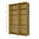 Ver imagem 3 de Cristaleira 4 Portas Vidro Reflecta Nesher 140cm 100% MDF
