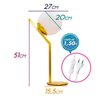 Luminária de Mesa Abajur Angular Dourado + Lâmpada LED E-27 12W Branco Quente St1591 - 2