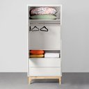 Ver mais imagens de Kit Quarto Theo com Pés Square Natural - Berço + Cômoda 3 Gavetas e 1 Porta + Guarda-Roupa 2 Portas