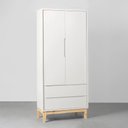 Ver imagem 7 de Kit Quarto Theo com Pés Square Natural - Berço + Cômoda 3 Gavetas e 1 Porta + Guarda-Roupa 2 Portas