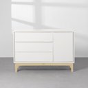 Ver imagem 6 de Kit Quarto Theo com Pés Square Natural - Berço + Cômoda 3 Gavetas e 1 Porta + Guarda-Roupa 2 Portas