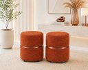 Ver imagem 1 de Kit de Puff com Cinta no Meio Rose Gold, Cor Terracota Boucle - Let Móveis