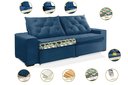Ver imagem 5 de Sofá Retrátil e Reclinável 2.30m Estilo Estofados - Europa com Softgel D33 Velupluma "azul"