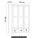 Ver imagem 4 de Guarda Roupa Solteiro 136cm 3 Portas Lázio Branco/freijó F07 - Mpozenato