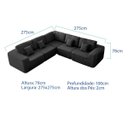 Ver imagem 3 de Kit Sofá Modular 5 Lugares Moderno Curvo Orgânico Adapt Linho