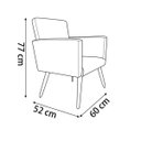 Ver imagem 2 de Kit 2 Poltronas Decorativas Luana com Pés Palito para Sala Escritório Suede Preto