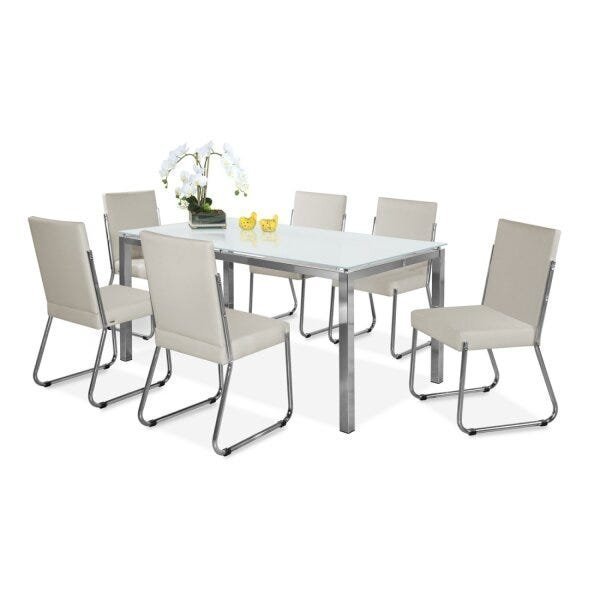 Conjunto Mesa de Jantar Redonda 1,35m – 4450 com 4 Cadeiras – LUIZA