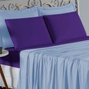 Ver imagem 3 de Jogo de Cama Casal Viúva Nobre 4 Peças Malha 100% Algodão - Azul-bebê / Roxo