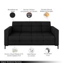 Ver imagem 3 de Sofá Living Decorativo Houston 2 Lugares 160cm Pés em Metal Veludo Preto G33 - Gran Belo