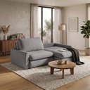 Ver imagem 1 de Sofá Retrátil Luka sem Caixa 2.10m 3 Lugares Ideal para Apartamento Sala Molas Ensacadas - Cinza