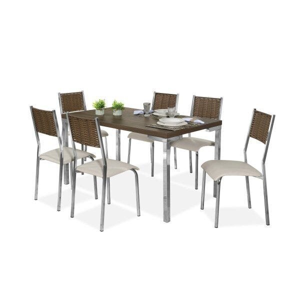 Conjunto Sala de Jantar Mesa com 6 Cadeiras Sofia M. Isis Espresso Móveis - 3