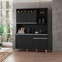 Ver imagem 3 de Kit Cozinha Compacta 6 Portas 130 Cm Alice Preto Reajl Moveis