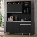 Ver imagem 2 de Kit Cozinha Compacta 6 Portas 130 Cm Alice Preto Reajl Moveis