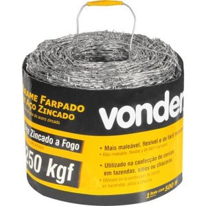 Arame Farpado 250 kgf 500m Vonder 500 metros