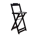 Ver imagem 2 de Conjunto de 2 Banquetas Bistrô Altas Dobráveis em Madeira na Cor Preta