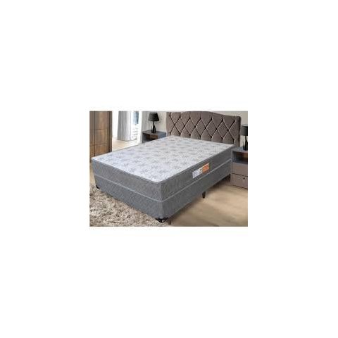 Box Base Conjugada Espuma Dupla Casal Suede:CINZACHUMBO