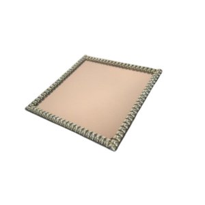 Bandeja Espelhada Rosé Quadrada com Strass 20x20cm