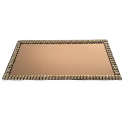 Bandeja Espelhada Rosé Quadrada com Strass 20x20cm - 2