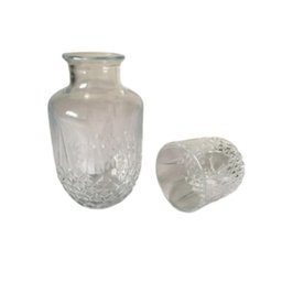 Moringa Vidro Transparente Lapidado 500ml com Copo Lyor - 3