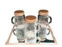 Ver imagem 2 de Porta Tempero Kit 3 Mini Caneca Vidro com Tampa Cobre 110ml