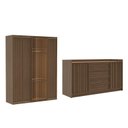 Ver imagem 2 de Kit Guarda Roupas 4 Portas com LED e Cômoda Seringal CabeCasa MadeiraOriginals