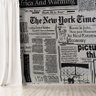 Papel de parede TECIDO AutoColante 3D, Lavável. Rolo 3m Alturax1,38m Largura Jornal preto e branco - 1