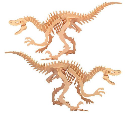 Lote com 12 un do Quebra Cabeça 3D Dinossauro Velociraptor - 41