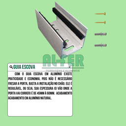 Kit para Porta até 100cm Roldana Aparente Tubular Prata - 2m (sem a Porta) - 7
