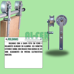 Kit para Porta até 75cm Roldana Aparente Tubular Prata - 1,50m (sem a Porta) - 6