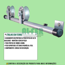 Kit para Porta até 75cm Roldana Aparente Tubular Prata - 1,50m (sem a Porta) - 5