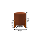 Ver imagem 4 de Kit 2 Puffs Banquetas Thor Pés de Madeira Maciça Veludo:terracota