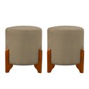 Ver mais imagens de Kit 2 Puffs Banquetas Thor Pés de Madeira Maciça Veludo:terracota