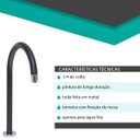 Ver imagem 7 de Torneira Easy Alta Bancada Preta Abertura 1/4 de Volta Inox