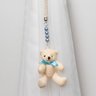 Kit 2 Peças Abraçadeira de Cortina Cordão Bege com Pelúcia Urso Articulado e Pingente Azul - 2