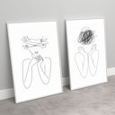 Ver imagem 3 de 2 Quadros Decorativos em Canvas Abstrato Moderno Seus Pensamentos Sala Quarto Casa Escritório