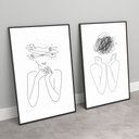 Ver imagem 5 de 2 Quadros Decorativos em Canvas Abstrato Moderno Seus Pensamentos Sala Quarto Casa Escritório