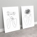 Ver imagem 7 de 2 Quadros Decorativos em Canvas Abstrato Moderno Seus Pensamentos Sala Quarto Casa Escritório