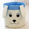 Cesto Organizador Quarto de Bebê Tamanho Médio Cachorro Azul - 1