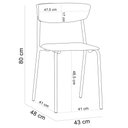 Ver imagem 3 de Kit 04 Cadeiras Empilhável Fixa Atom F02 Base Aço Cinza Branco - Lyam Decor