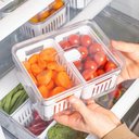 Ver imagem 2 de Organizador Geladeira Clear Fresh C/ Cesto Duplo 2,2l