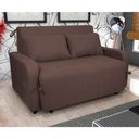 Ver imagem 2 de Sofá Cama End 138cm Reclinável Manual Suede Marrom - Sallar Home
