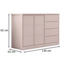 Ver imagem 5 de Jogo de Quarto com Guarda Roupa 3 Portas e 4 Gavetas + Cômoda 2 Portas e 4 Gavetas Pérola Rosê - Pho